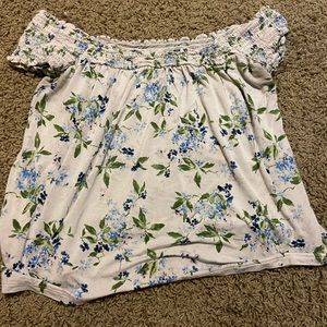 Off the Shoulder Flower print American Eagle Shirt